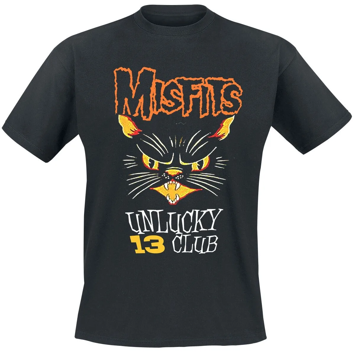 Misfits Fiend Skull T-shirt Soft Cotton Unisex Tee Black Background White Print Daily Casual Rock Band T-shirt