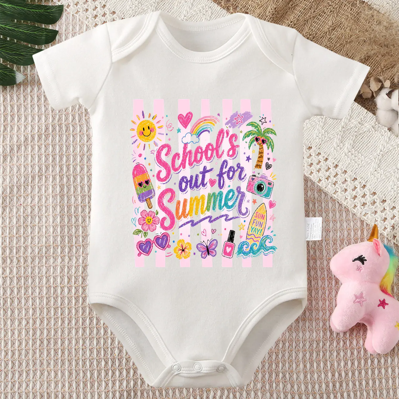 

100% Cotton Onesie Summer Time A Little Crabby Print Bodysuit Comfortable Cloth for Baby Jumpsuit for 0 To 12 Months Newborn
