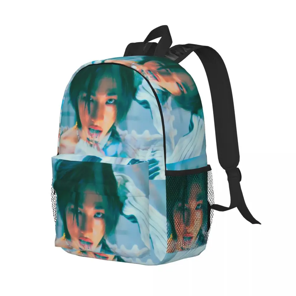 Stray Kids Hyunjin Backpack Student Boys Girls BookBag Kids School