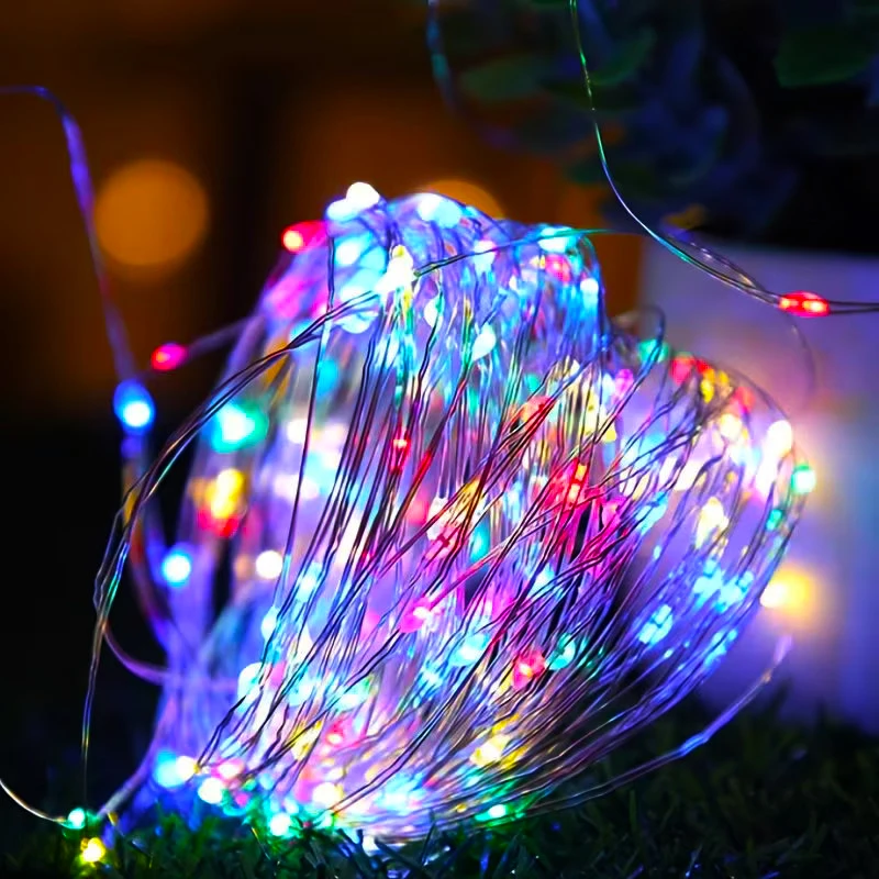 Solar LED String Lights Waterproof 8modes Christmas Garland Decor for Garden Patio Balcony Fence Festival Fairy Lights