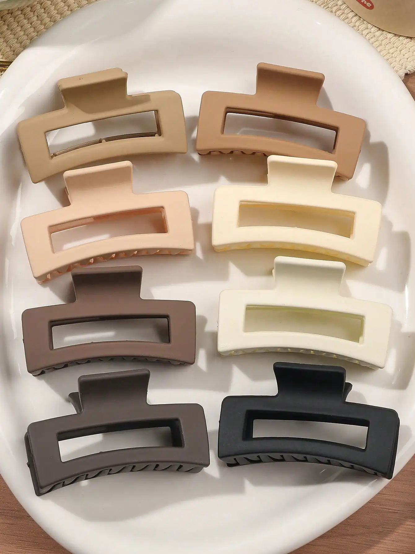 8 Stück matte kleine Blumen-Haarspangen, 6,5 cm, quadratische Haarklammern für Frauen und Mädchen, dünnes Haar, einfache 3,8 cm rechteckige Haar-Accessoires – Detail 11