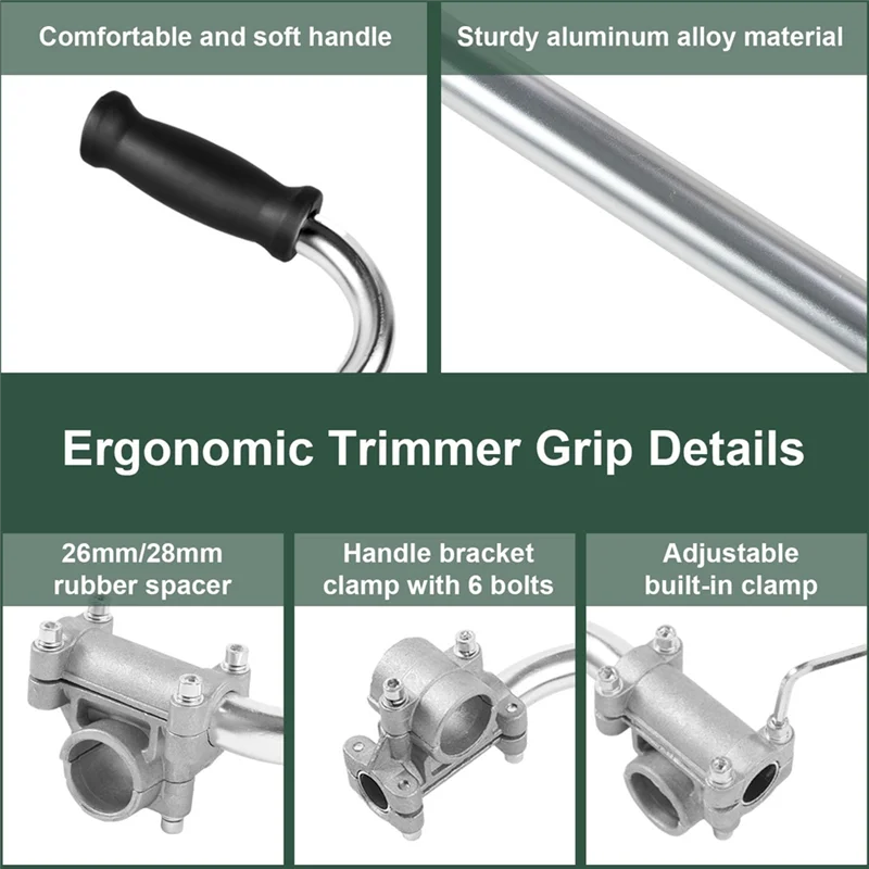 

Y17A 2PCS Weed Eater Handle - String Trimmer Handle, Ergonomic Trimmer Grip, Weedeater Handle With Bracket Clamp