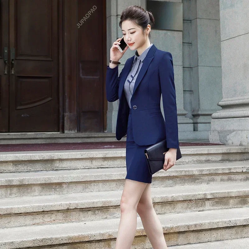 

Spring Temperament Business Dress Women's Suit Style Slim Coat and Skirt Office Women's Uniform Commuting Style Professional