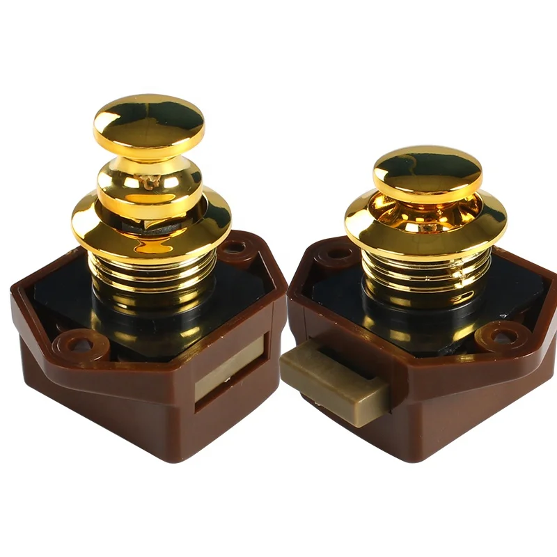 Motore per rimorchio camper OEM 20 pz/scatola RV RV Blocco a pulsante marrone Taglio di alta qualità Dimensioni 20 mm Stile moderno