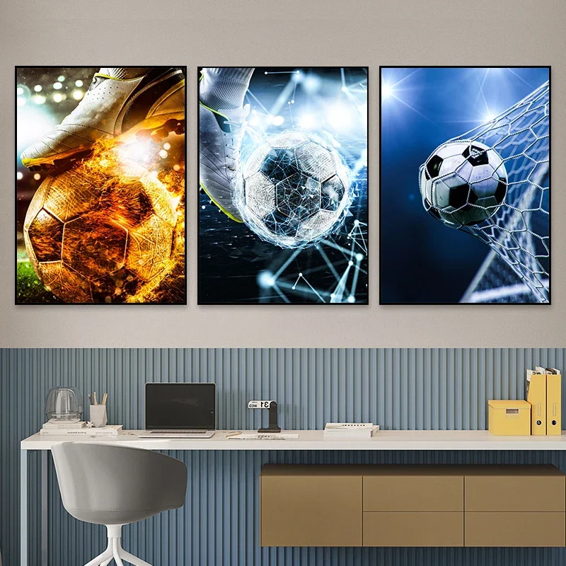 Football Sports Soccer Player Posters and Prints Canvas Painting Artwork Wall Art Pictures for Living Room Home Decor Cuadros