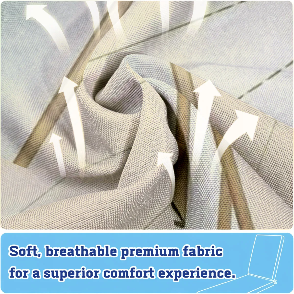 Balcony Lounger Cushion, Outdoor UV-Resistant Lounger Pad, Indoor Soft & Skin-Friendly Cushion, Easy Care & Washable Lounger Pad - view 5