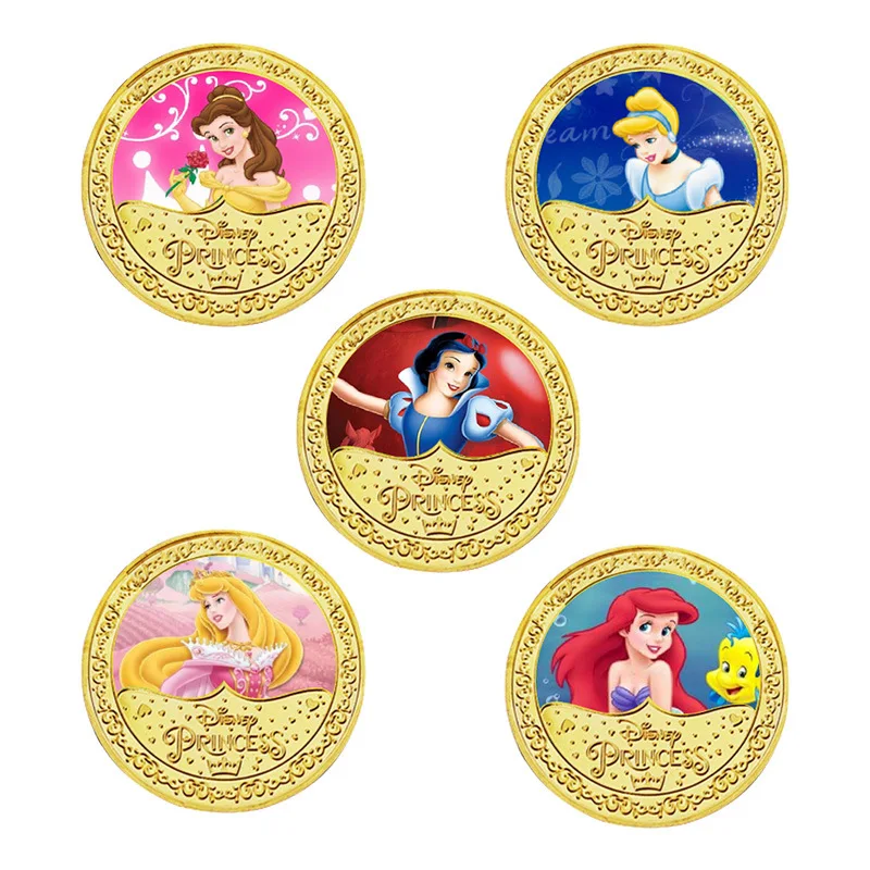 MINISO 12-prinses gouden muntencollectie souvenirmunt kinderen verjaardagscadeau kinderen speelgoed collectible cartoon anime randapparatuur
