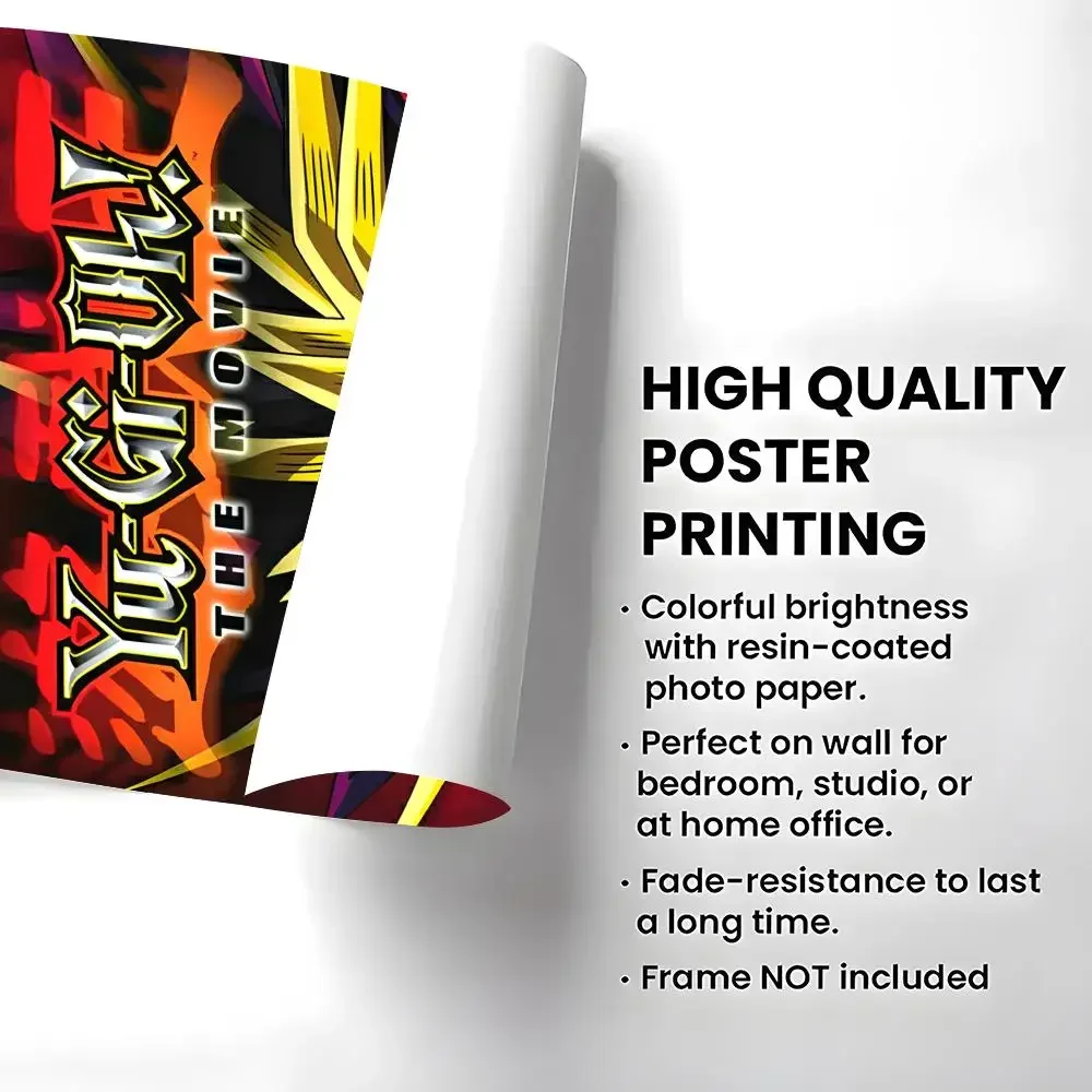 Anime Yu-Gi-Oh! Poster Self-adhesive Art Waterproof Paper Sticker Coffee House Bar Room Wall Decor