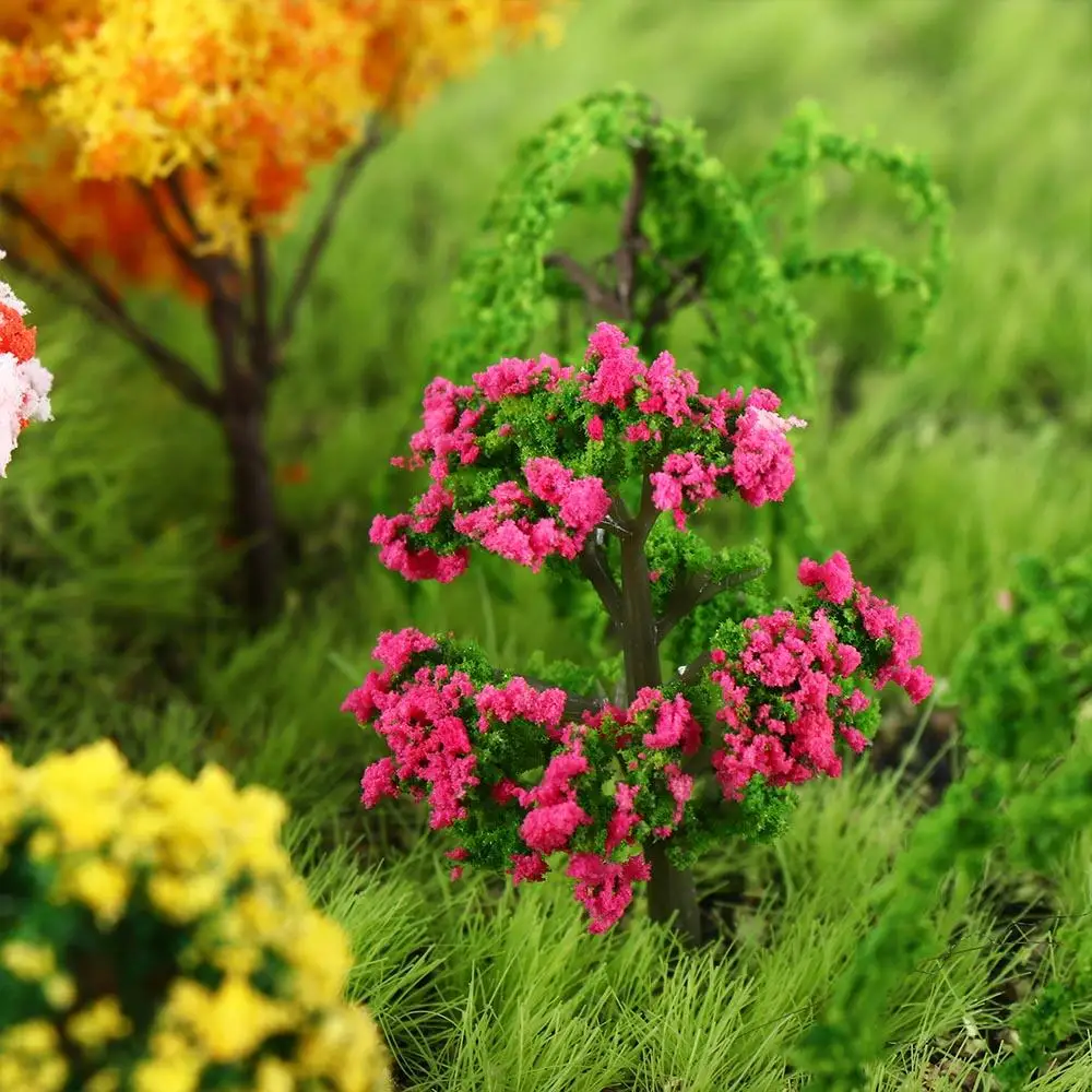 Durable Plastic Sakura Miniatures Model Rural Style Simulation Trees Landscape Vivid Micro Figurines Micro Landscape
