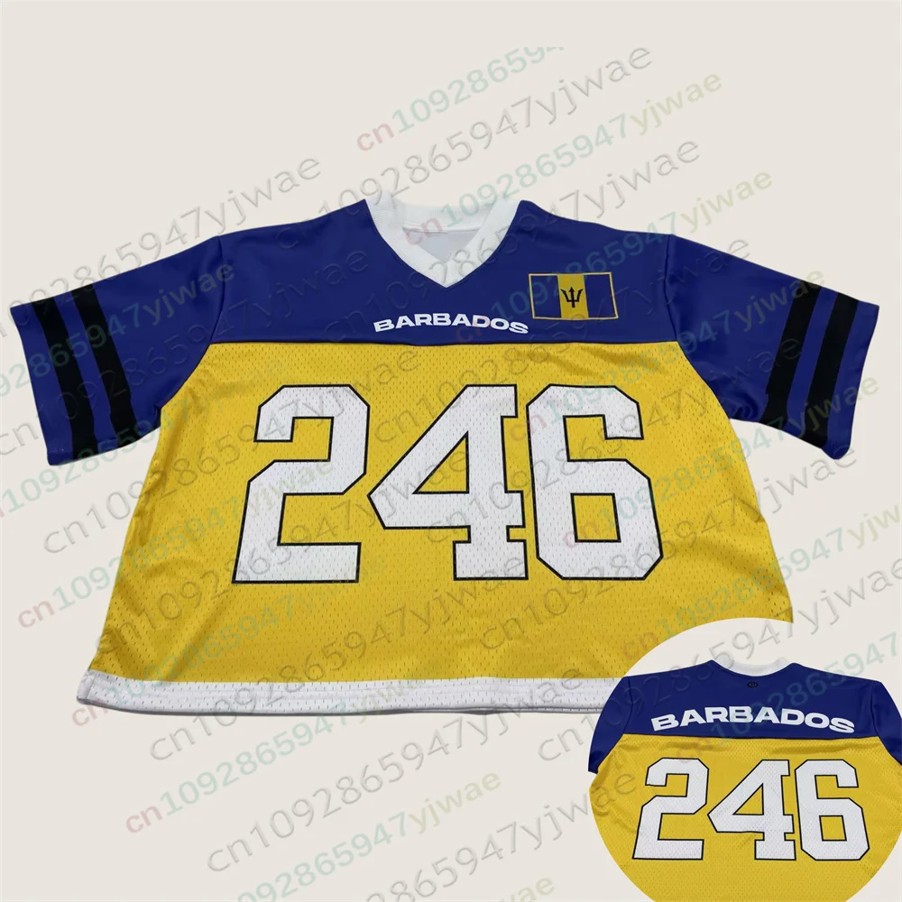 Guyana Belize Barbados Dominikanische Republik Übergroßes Jersey-Mode-Trikot Atmungsaktives Nationalfußball-Shirt Sommer Herren Damen T-Shirt – Detail 10