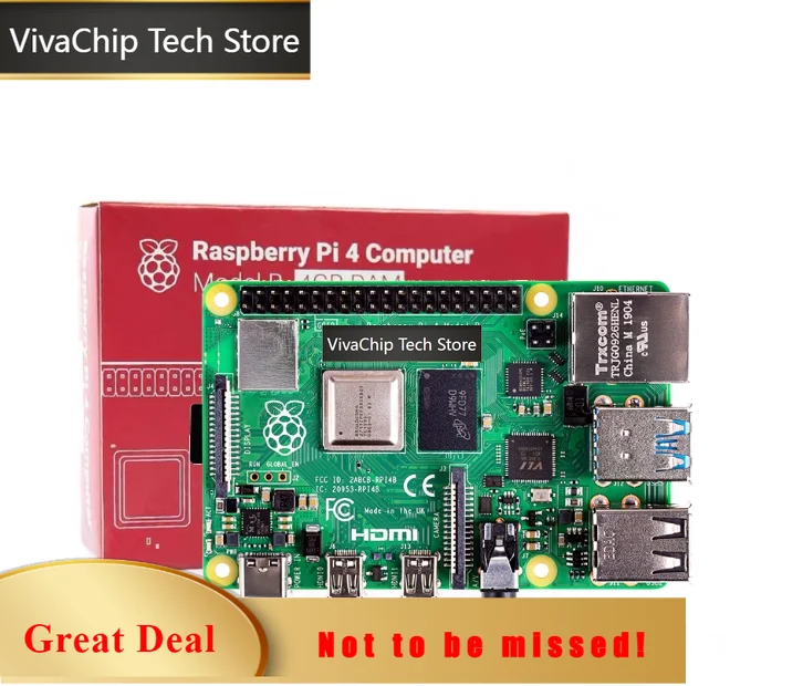 VivaCTOfficial Original Raspberry Pi 4 Model B 4b Dev Board 1GB 2GB 4GB 8GB RAM 4 Core CPU 1.5Ghz