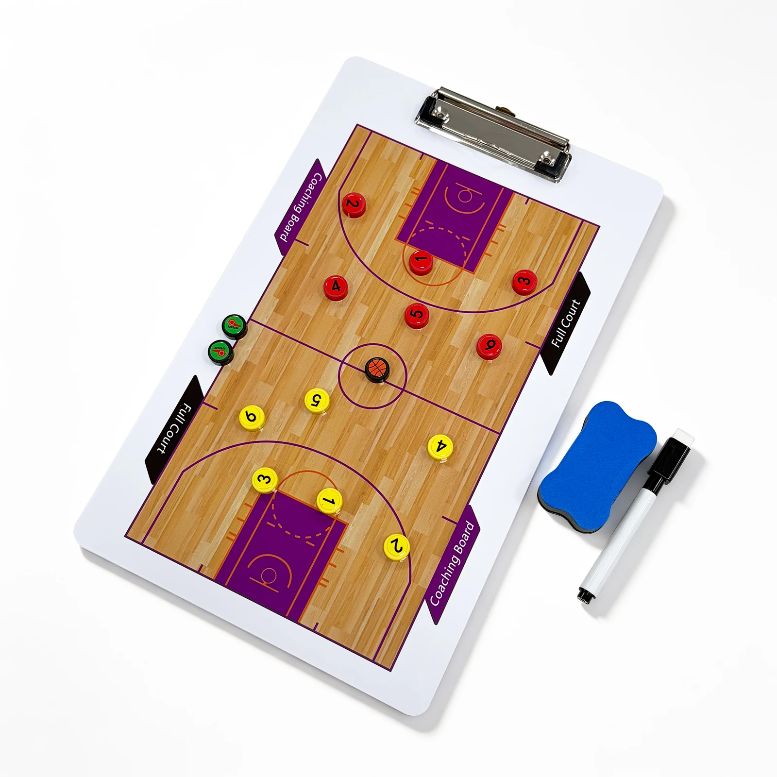 Basketball Coach Board, PVC Handheld Tactical Writing Board, Dry-Erasable Writable, Basketball Tactics Display, 2-Sided Use