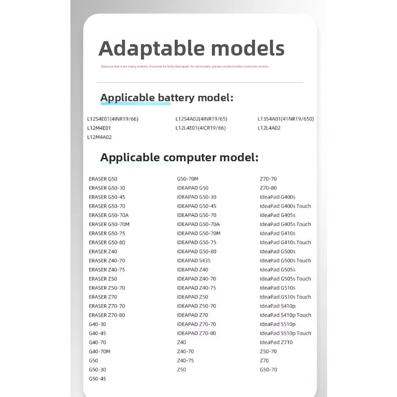 G400s Laptop Battery for Lenovo L12L4A02 L12L4E01 L12M4A02 L12M4E01 L12S4A02 L12S4E01 G50 G40 Z40 Z40 Z70 Z710