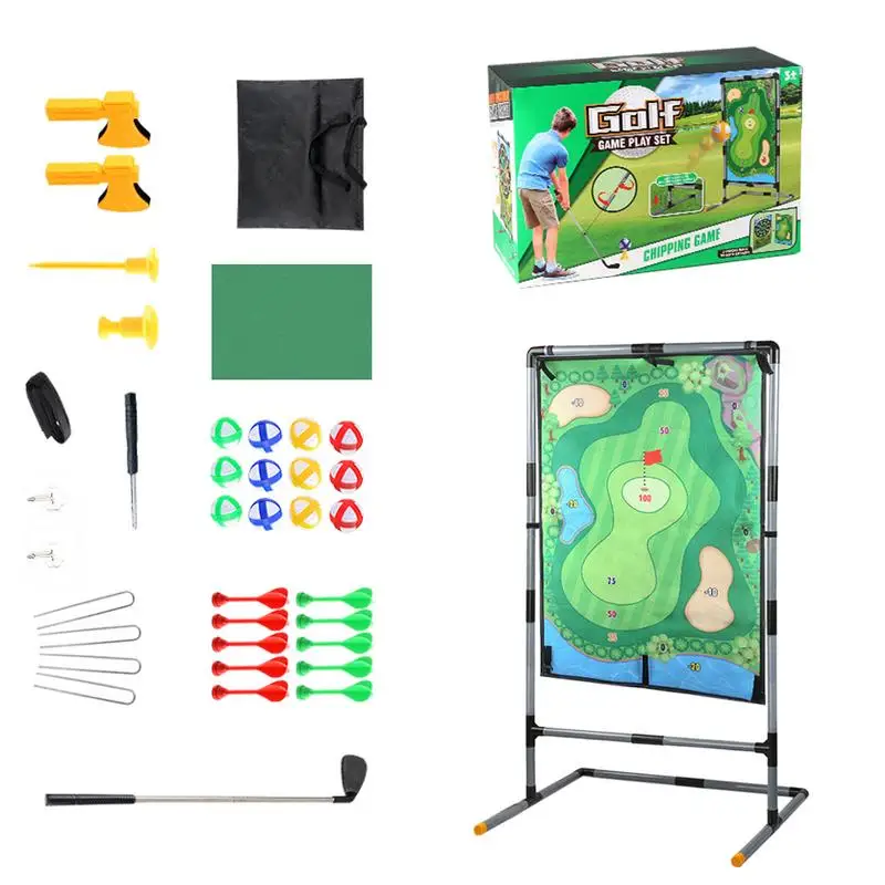 Golf Chipping Game Double Sided Golf Game Mat Golf Hitting Mat Training Dart Mat Golf Practice 2 In 1 Kits Indoor Outdoor Golf