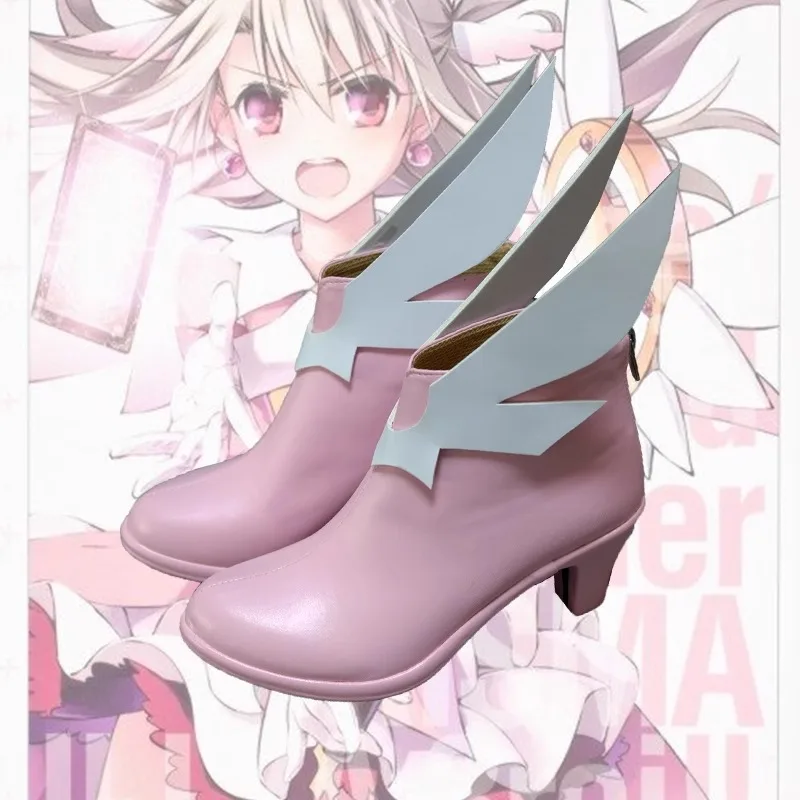 Fate Kaleid Liner PRISMA ILLYA Illyasviel von Einzbern Cosplay Kostüm Schuhe Anime Rosa Niedliche handgemachte Kunstlederstiefel