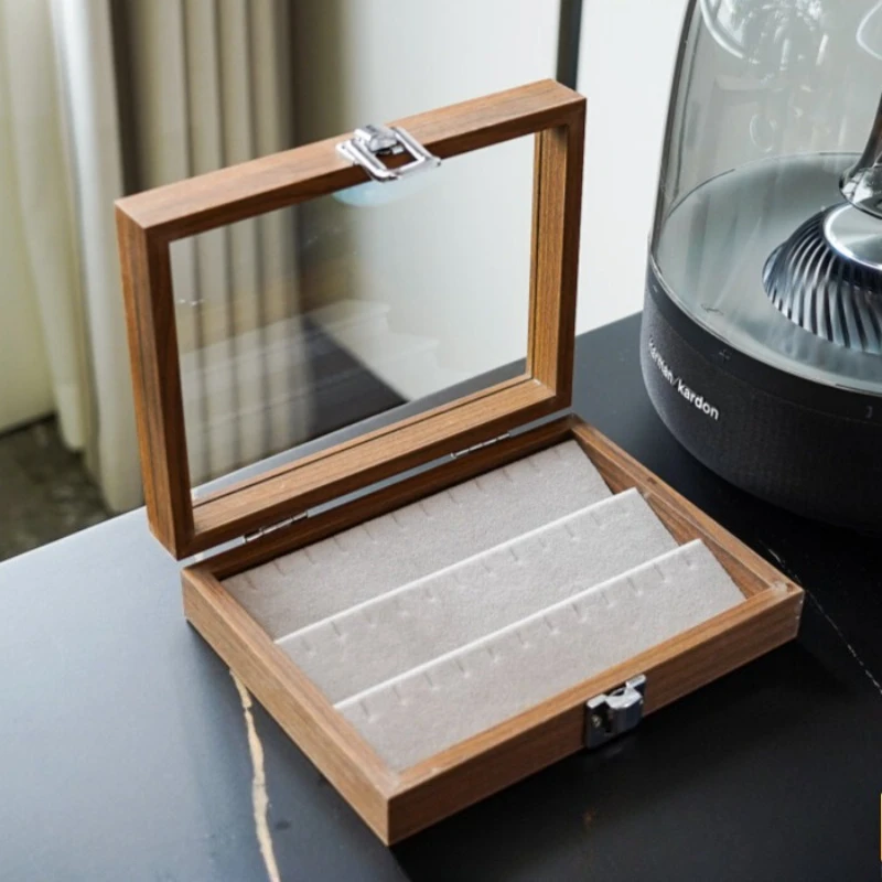 3 Rows Earrings Storage Box Women's Jewelry Organizer Boxes Travelling Portable Earring Case Dustproof Trinket Display Box