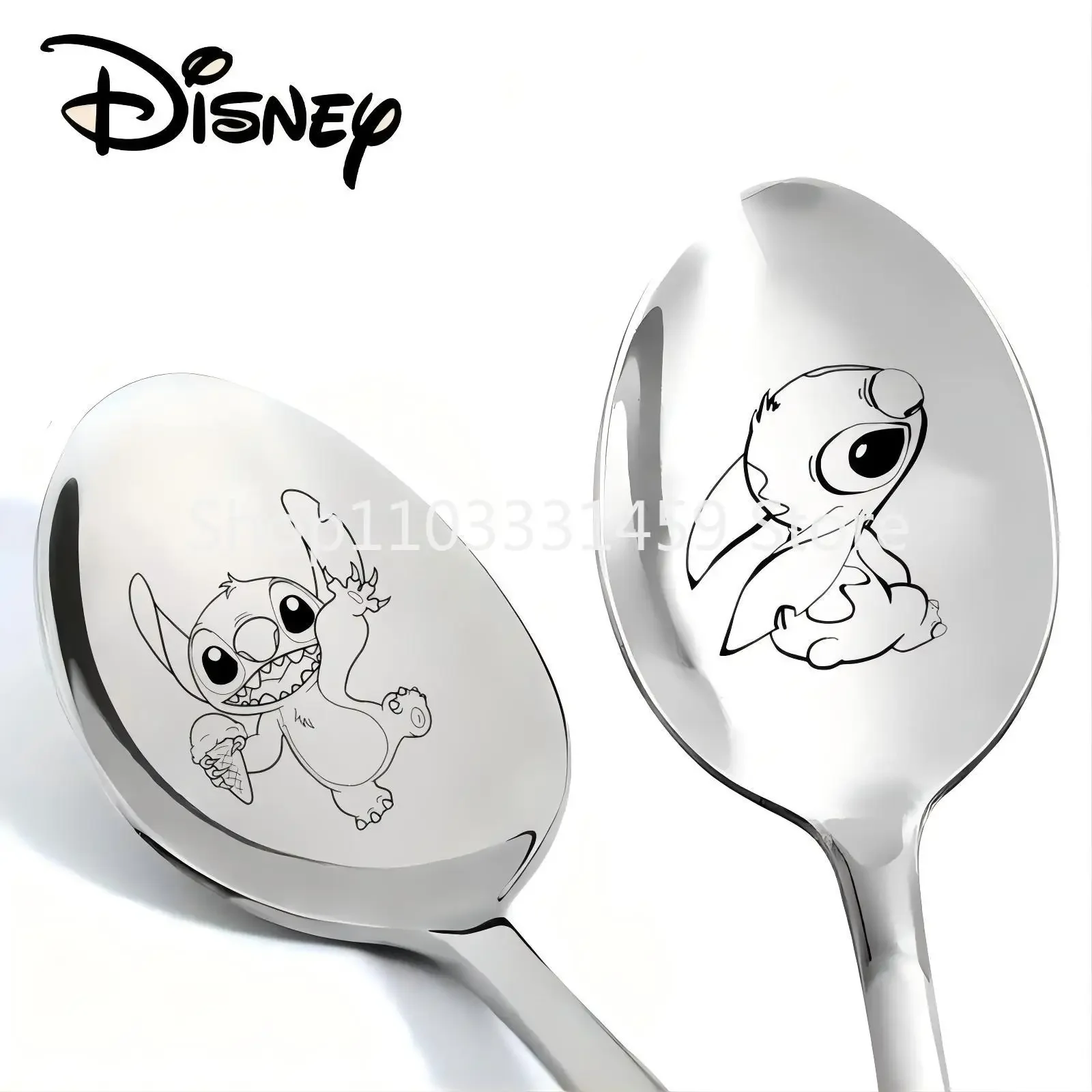 Disney Lilo Stitch Stainless Steel Spoons Cartoon Dessert Coffee Spoon Creative Holiday Gift Kitchen Ware Xmas Birthday Supplies