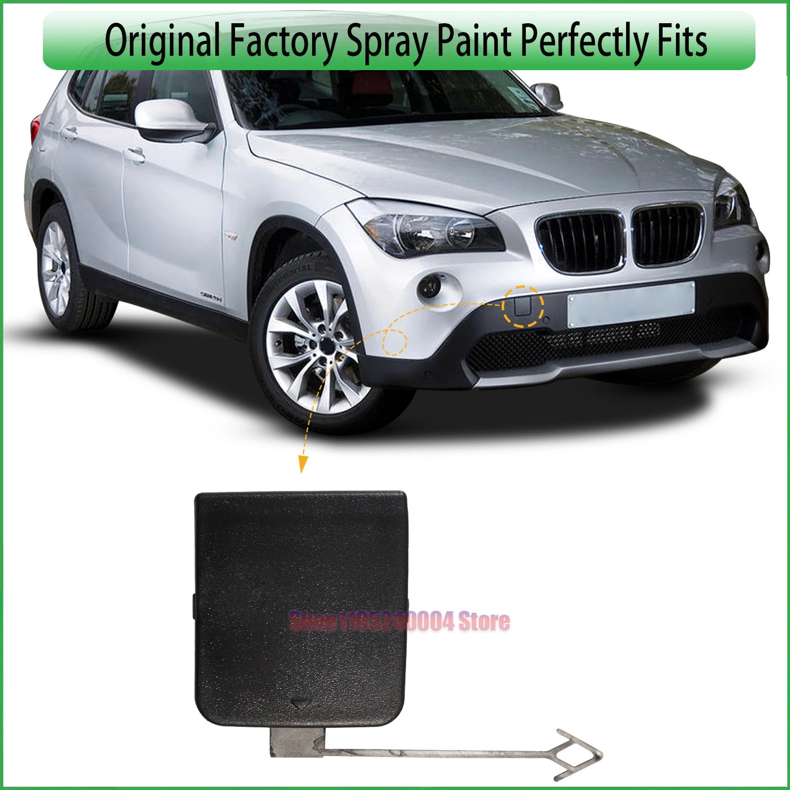For BMW X1 E84 2009-2012 Front Bumper Tow Hook Cover Cap Genuine Replacement Part 51112990204