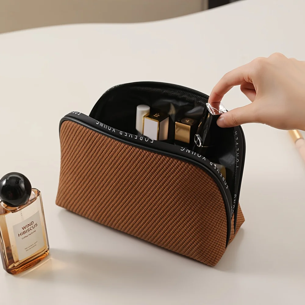 

Women's Cosmetic Pouch Spacious Travel Toiletry Organizer Elegant Premium Storage Bag