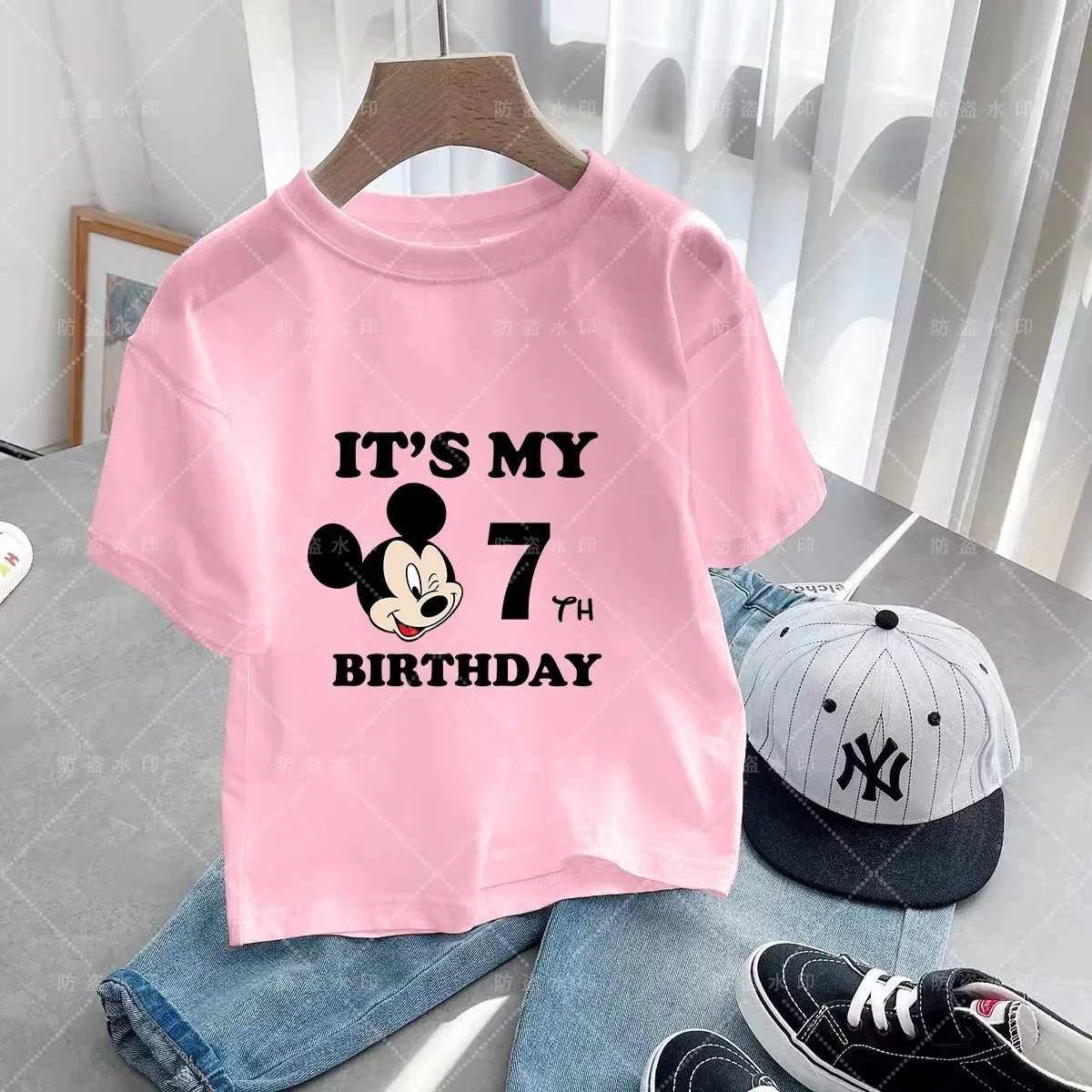 Boys Girls Minnie Mickey Mouse Shirt Kids Streetwear Short Sleeve Children\'s Tshirts 3-12 Birthday Clothing Tops Teenager 3-14y