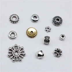 100pcs Antique Silver Color DIY Crafts Making Findings Handmade Metal Alloy Spacer Bead Charms For Jewelry Making