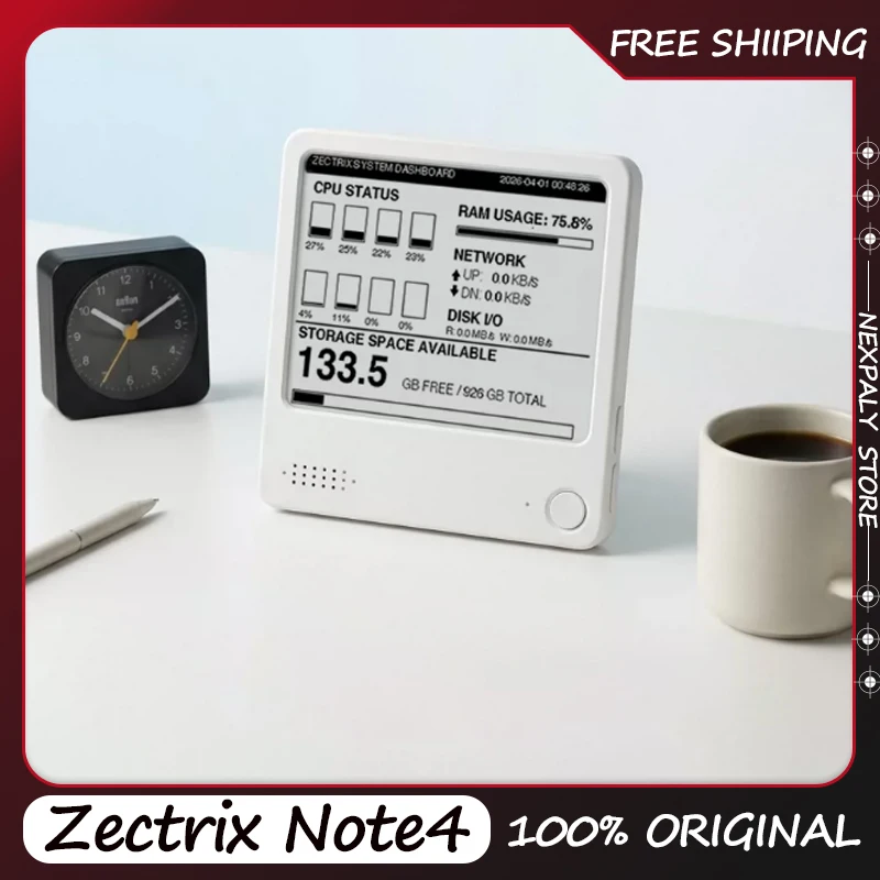 Zectrix Note4 AI E-Ink Smart Fridge Magnet 4.2 Inch Digital Voice Memo Desk Decor with AI Voice Interaction Calendar Snooze