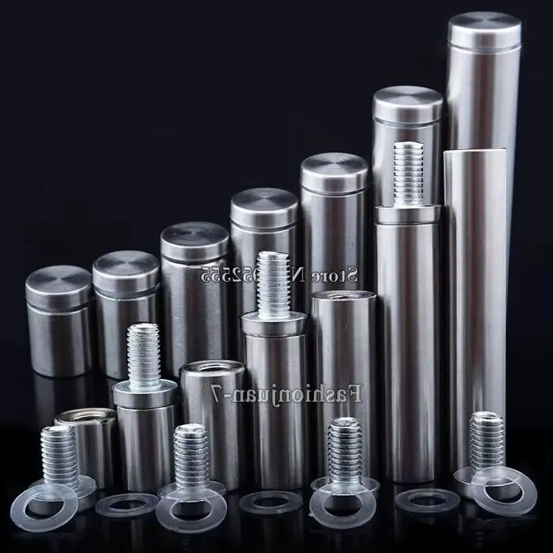 Wholesale 500PCS Stainless Steel Glass Standoffs Pins Acrylic Billboard Sign Hollow Advertising Nails Wall Mount Screws Bolts