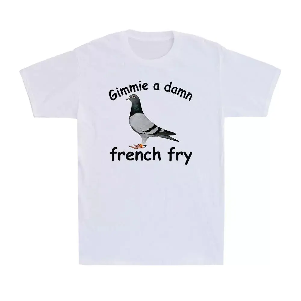 Gimmie A Damn French Fry Seagull Give Me  Fries Funny Birds Unisex T-ShirtAnime Pattern Clothing Y2K SummerUnisex T-shirts