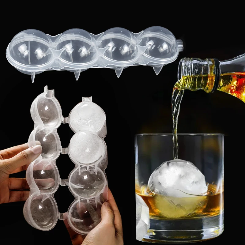 Molde redondo de plástico para cubitos de hielo, molde para bolas de hielo para whisky, cócteles, vodka, para bar, fiestas, bebidas alcohólicas, decoración del hogar, herramienta para hacer helados
