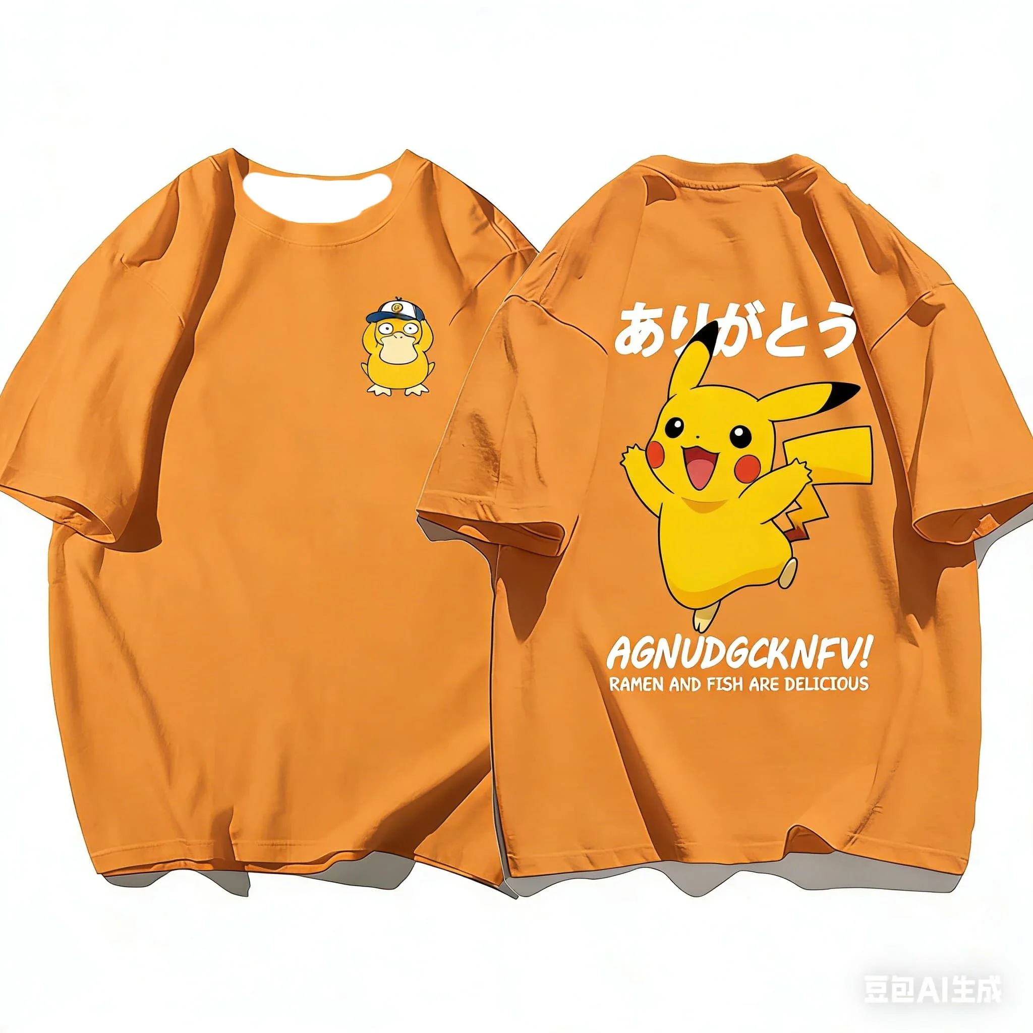 

Футболка Y2K с принтом Psyduck в стиле аниме, семейная парная футболка с коротким рукавом, уличная одежда, оверсайз, повседневный топ, летняя мода, унисекс