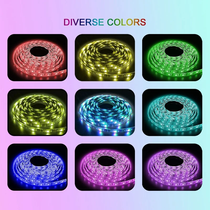TKOH-ไฟ LED เปลี่ยนสีเพลง SYNC RGB ไฟ 44 รีโมทคอนโทรลอินฟราเรดไฟ LED สําหรับ Home PARTY 1M