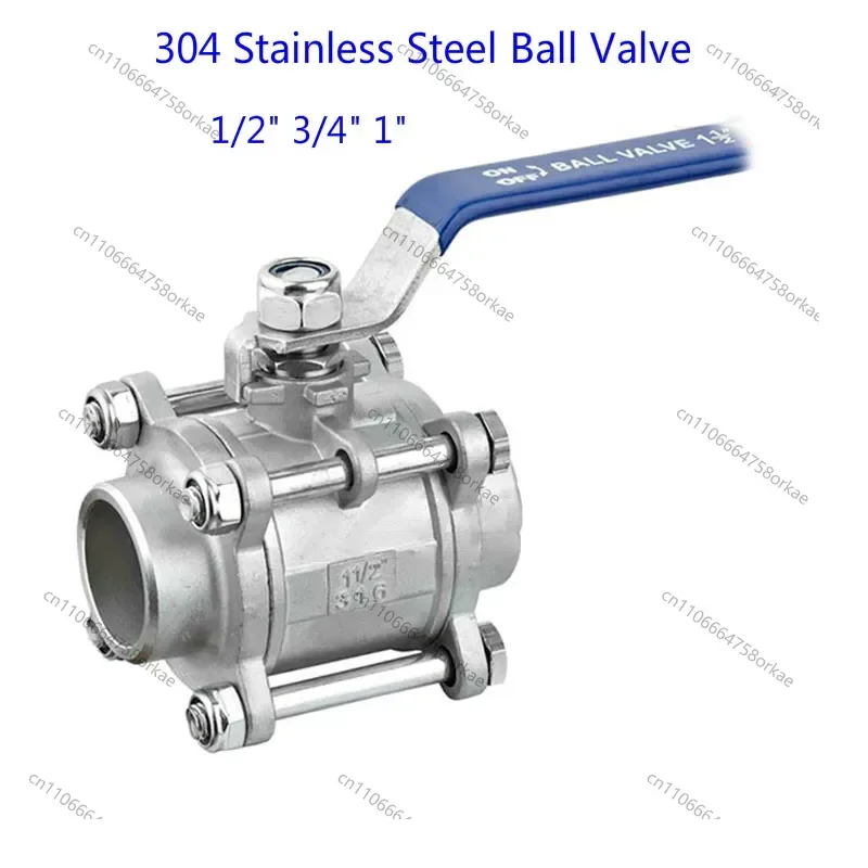 High Quality 3pc Type 304 Stainless Steel Welded Ball Valve 1/2