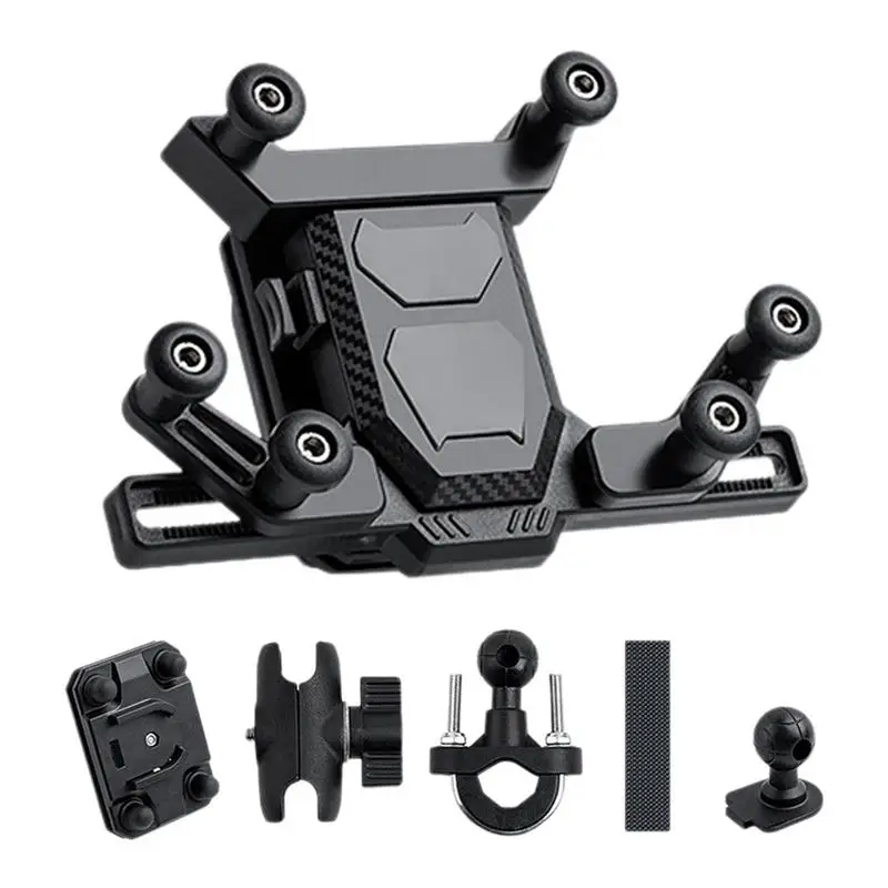 

Motorcycle Phone Mount Motorcycle Bike Phone Holder Stand Multi-use Alloy Shock-Absorbing Phone Holder With 360 Degree Rotatable