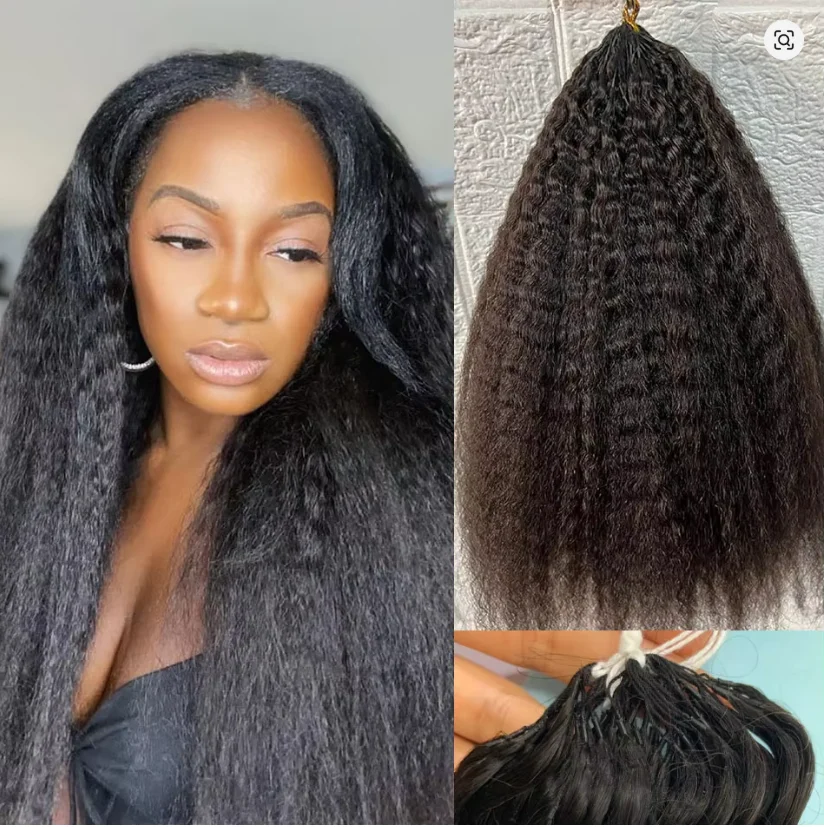 

Афро-прямые волосы для наращивания без узлов, предварительно разделенные, для крючкового плетения, натуральный цвет, для женщин