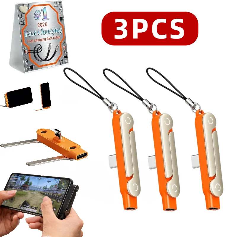 240W Ladekabelhalterung mit unsichtbarer Unterstützung, faltbarer Telefonhalter, USB Typ C Flachladegerät, Ladekabel, C-Kick-Kabelständer
