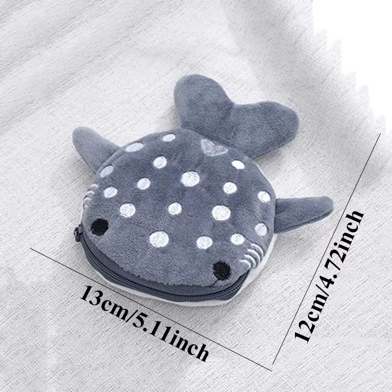 Kids  Accessories Fashion Plush Bag Shark Print Cute Kids Wallet Creative Short Wallet Kids Mini Coin Bag image 5