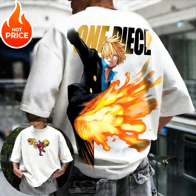 

Цельная аниме Sanji Harajuku, мужская летняя винтажная футболка большого размера, свободная женская уличная одежда унисекс, повседневная футболка с короткими рукавами, топ