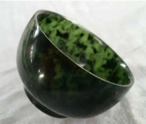 100%Natural black Green Jade Cup Bowl Jade Winebowl Diameter about 5.2cm 2inch