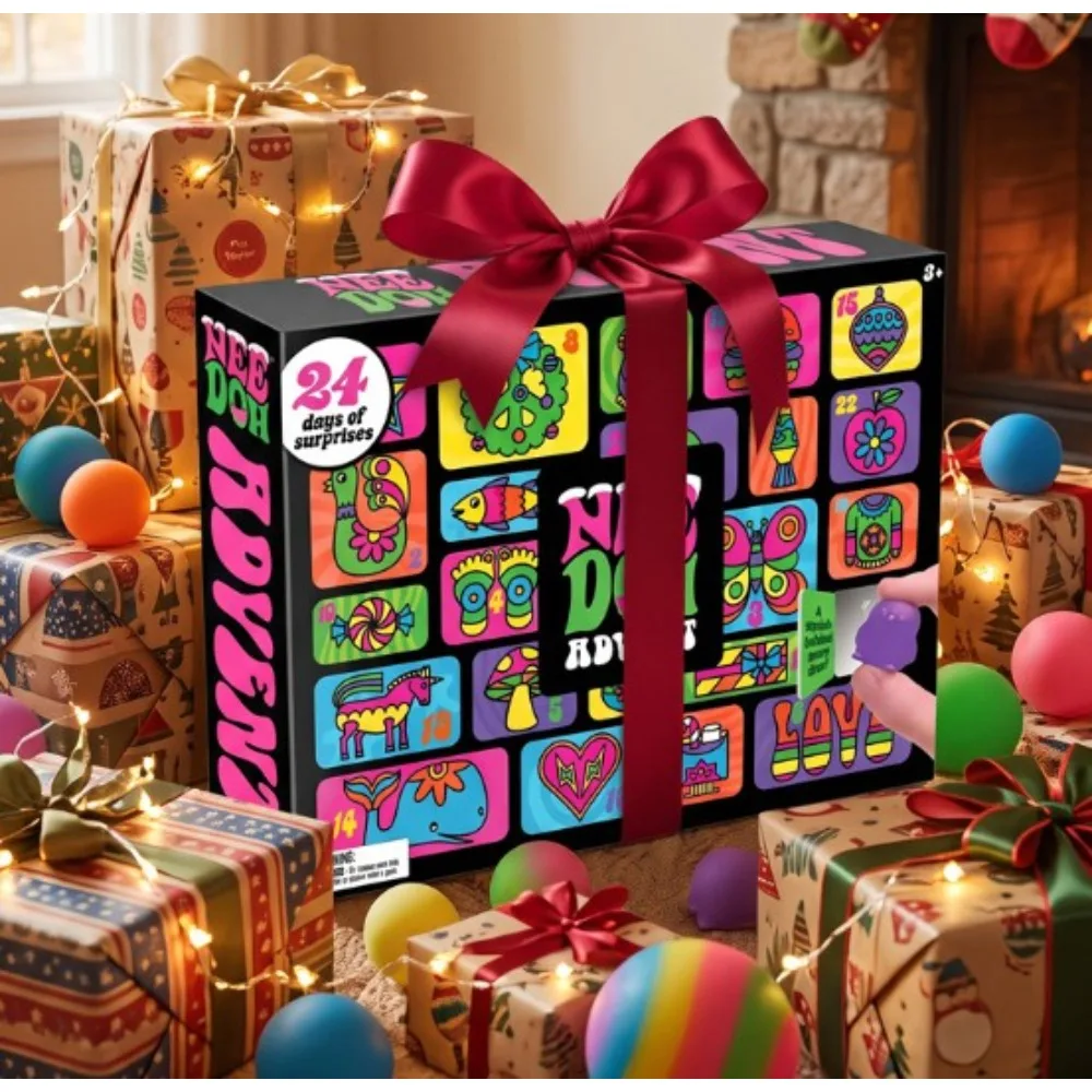 2026 New Christmas Countdown 24 Days New Year Surprise Arrival Calendar Blind Box Stress Relief Pinch Toy