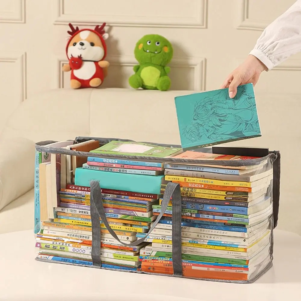 

Прозрачная визуальная сумка для хранения книг, вместительный пыленепроницаемый контейнер для хранения игрушек, водонепроницаемый Штабелируемый контейнер для книг, коллекционный контейнер