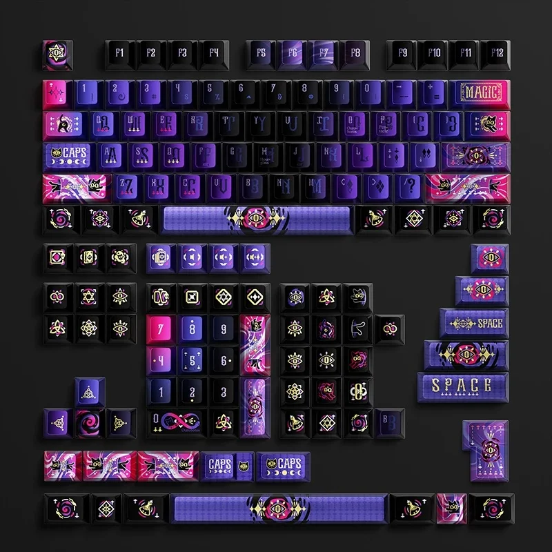 Piifox Miao Keycaps Metallic Paint PBT Keyboard Keycaps Customization Heat Sublimation Game Esports 144 Key