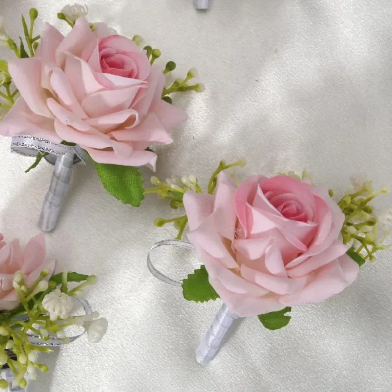 6 ชิ้น/เซ็ต Boutonniere สําหรับผู้ชายเจ้าบ่าว Rose Boutonniere งานแต่งงานครบรอบอาหารค่ําอย่างเป็นทางการ PARTY ฤดูใบไม้ร่วง Rustic แต่งงานพรหม