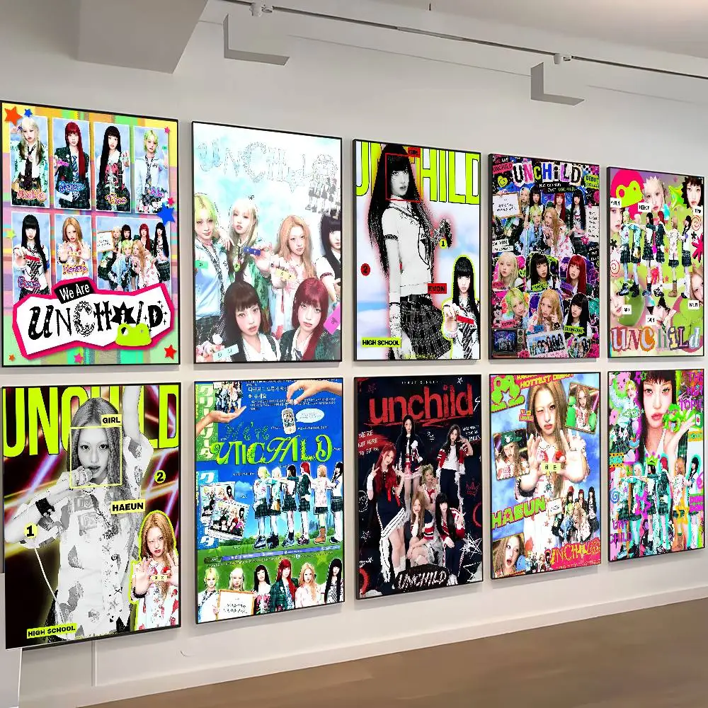 Kpop Band U-UNCHILD  Posters High Quality Self-adhesive Wall Art Decorations Color Prints Sticky