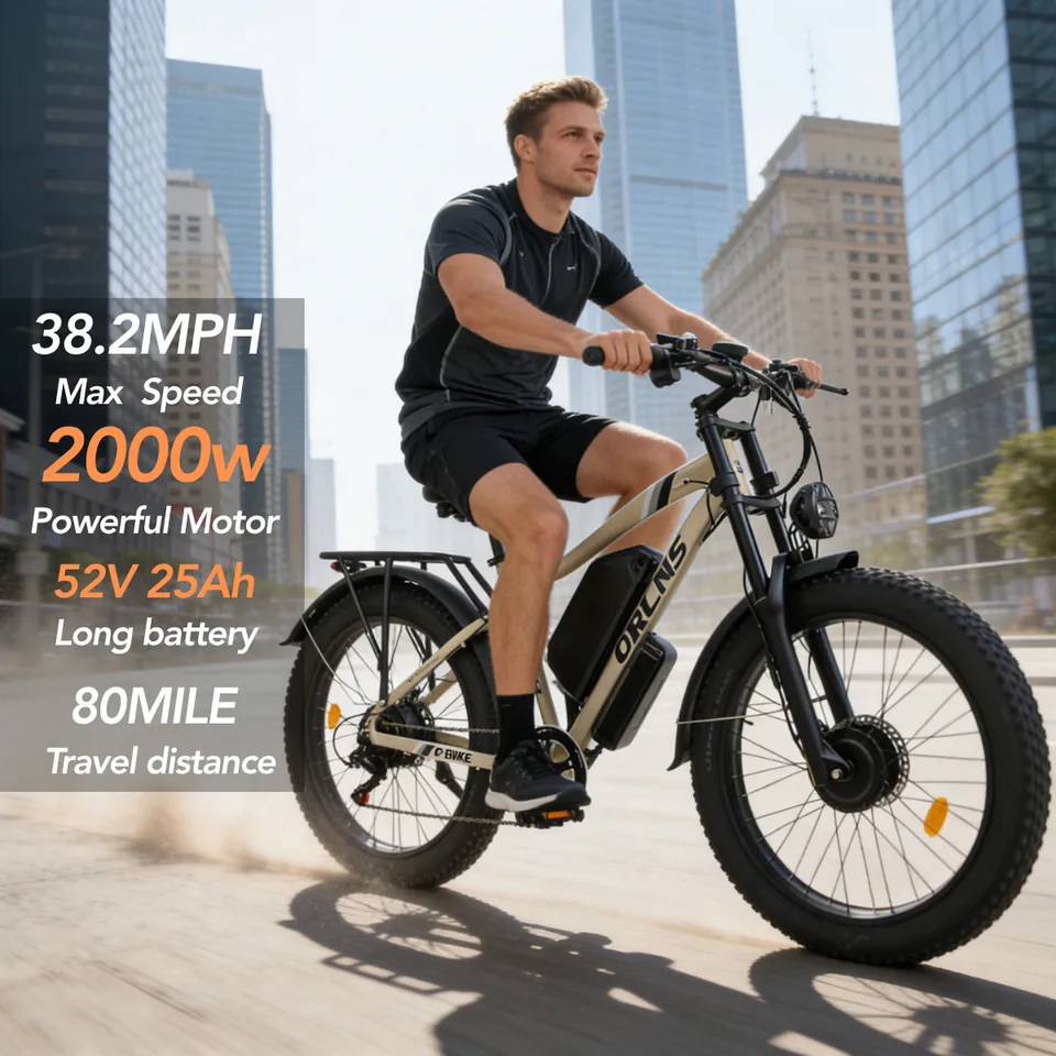 MX500 3000W Dual Motor Full Suspension Electric Bicycle 52V 25AH 38MPH image 3