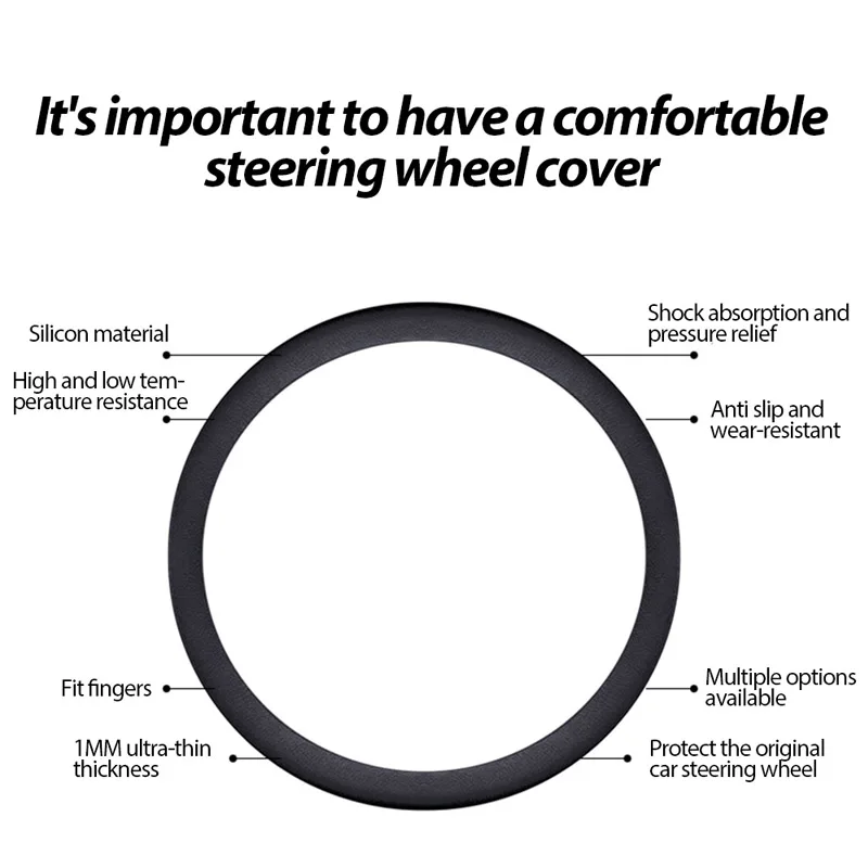 Universal Car Silicone Steering wheel cover Elastic Glove Cover Texture Soft Multi Color DIY Auto Decoration Covers Accessories