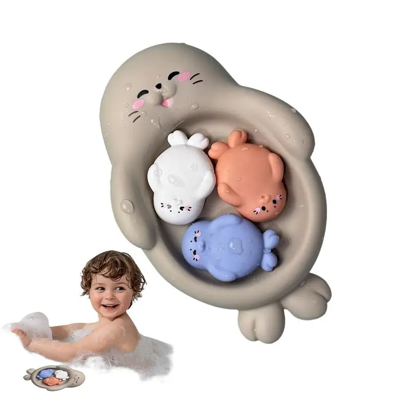 

Floating Tub Toys 4X Rubber Animals Baby Bath Toys Preschool Playset For Water Pool Beach Shower Early Educational Activity