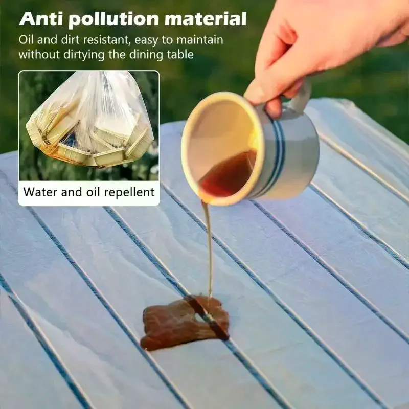 10Pcs/set Plastic Disposable Tablecloth Elastic Edged Oil-Proof Table Cover Eco-Friendly Waterproof Table Protector