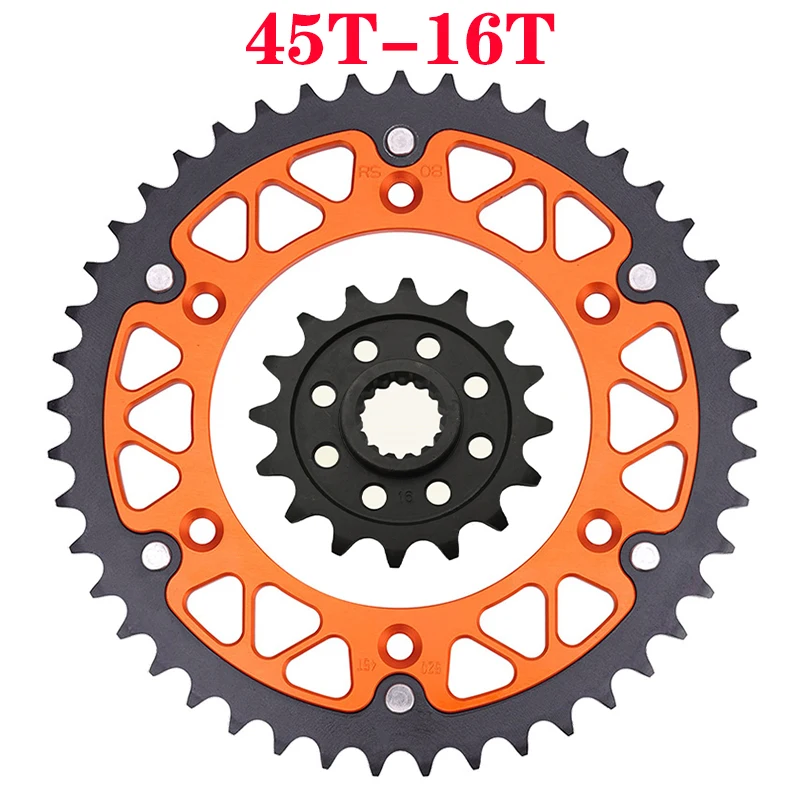 Motorcycle 45T~52T 16T Front & Rear Sprocket For 690 660 400 LC4-E LC4 640 II Adventure SMC690 SMC660 SM660 SXC625 Enduro