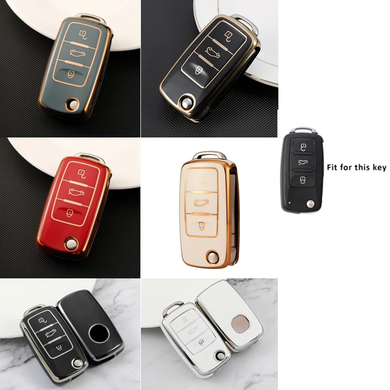 

Soft TPU Car Remote Key Case Full Cover Holder for Volkswagen VW POLO Tiguan Passat B5 B6 B7 Golf EOS Scirocco Jetta MK6 Octavia