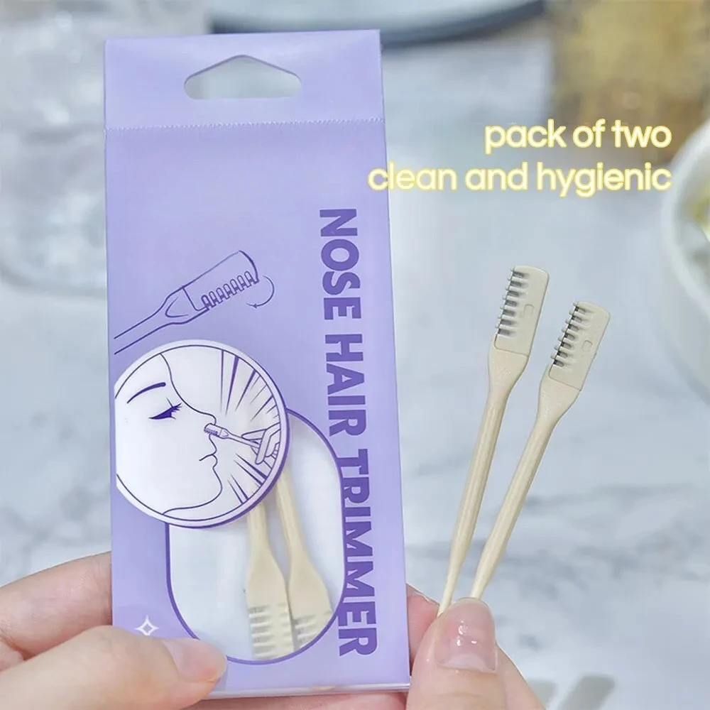 GECOMO Comb Nose Hair Trimmer Nose Hair Scraper Clean Nose Hair Trimmer Shaving Scissors Two Packs 2Pcs/Set